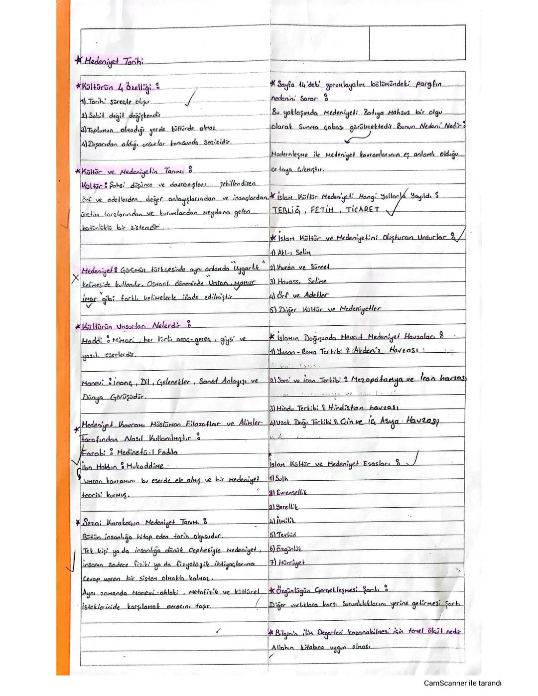 AYT Kültür ve Medeniyet Özeti