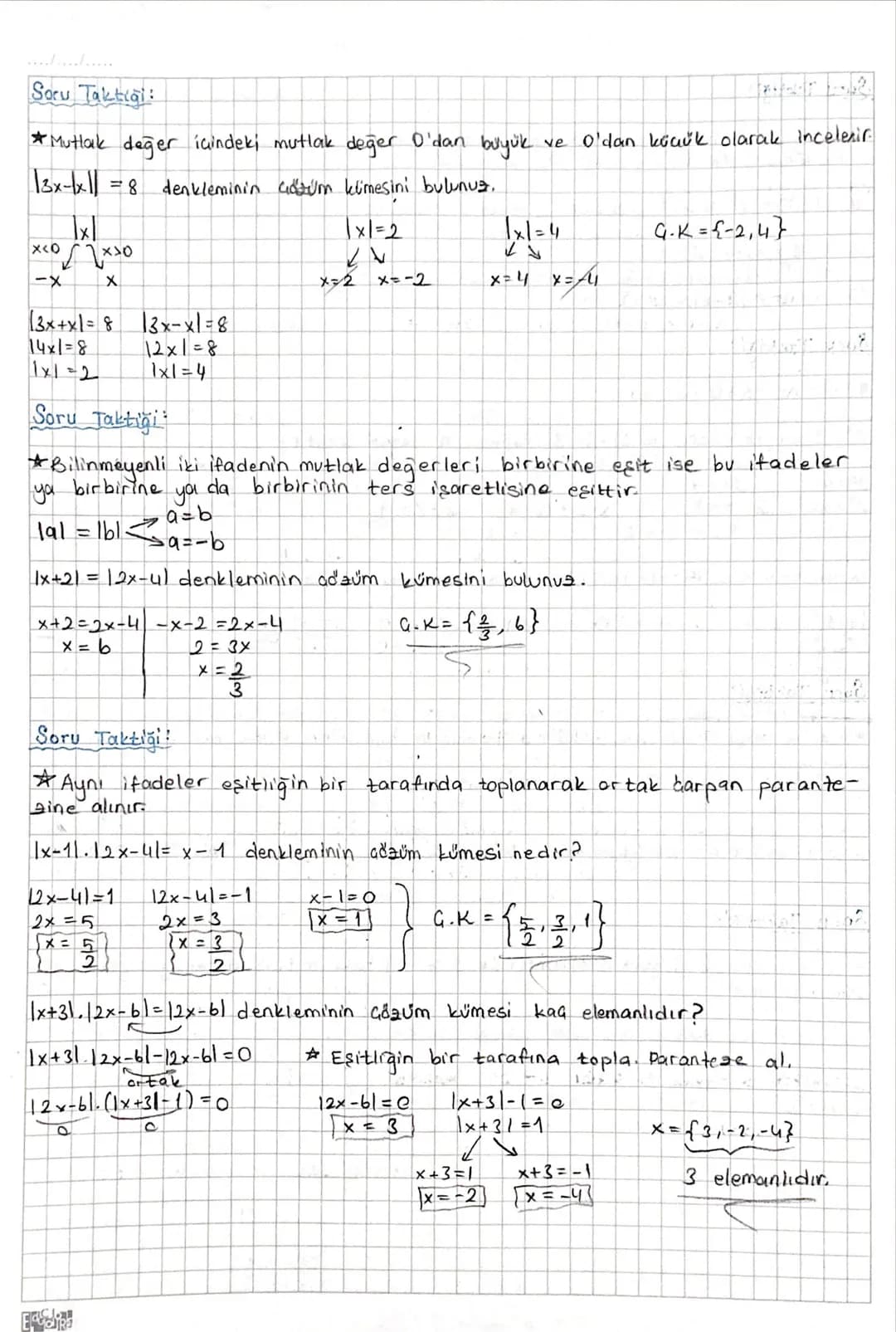 MUTLAK DEĞER
Say, doğrusu üzerinde alınan bir x sayısının sıfıra olan uzakliging x'in
mutlak değeri denir.
X
× br
0
✗
x br
√x, 30 →
X, X>0 a