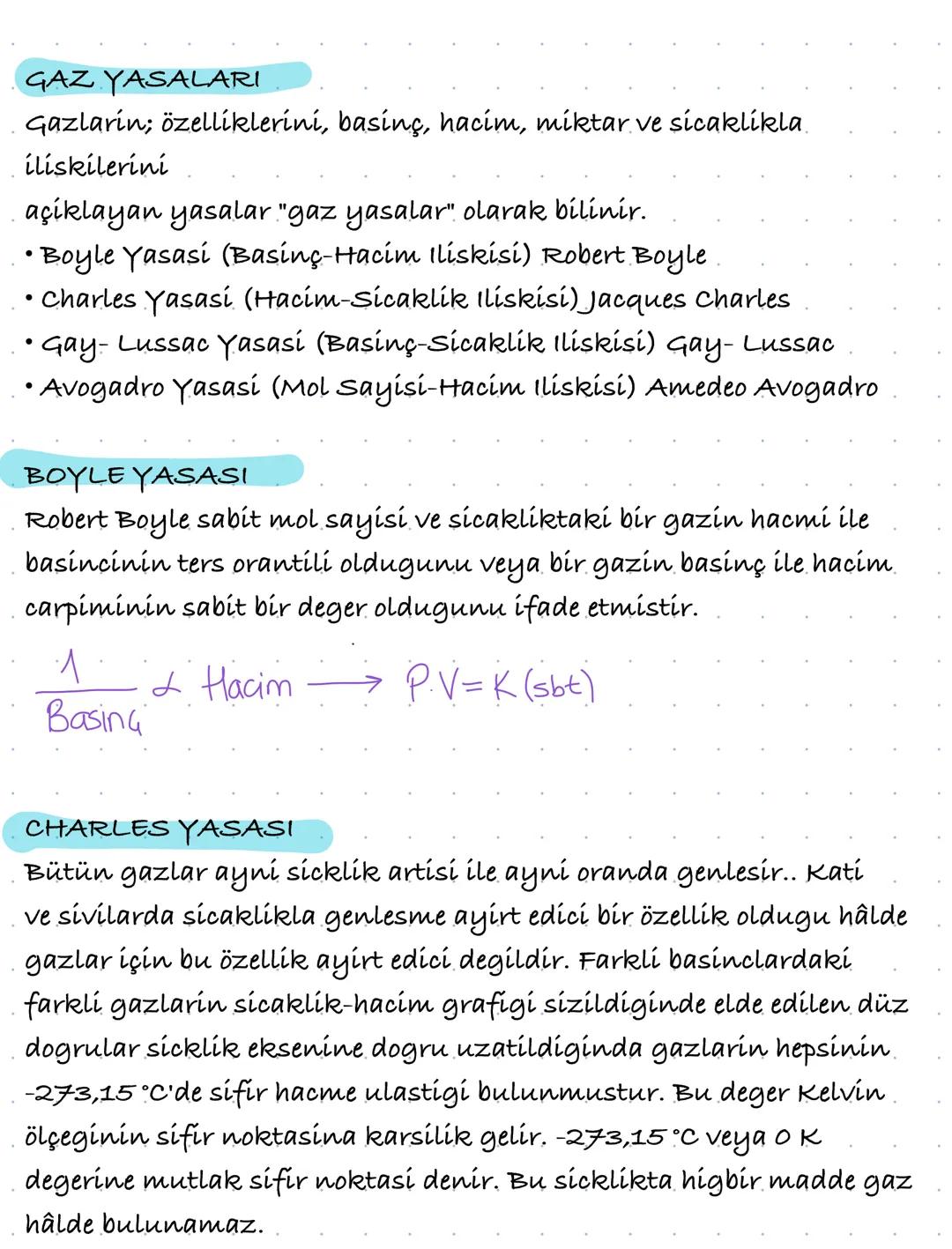 Gazlarin Genel Özellikleri
•Belirli bir hacmi ve sinirl yüzeyi yoktur..
•Hacmi bulunduklari kabin hacmine esittir.
•Kabin her yerinde ayni b