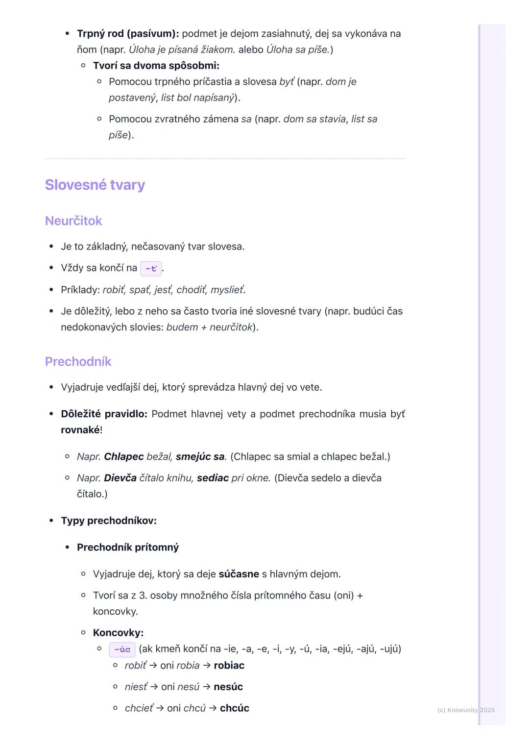 # Slovesá

## 1. Prehľad slovies

Slovesá sú veľmi dôležité slová v našom jazyku. Hovoríme im aj
plnovýznamové slovné druhy, lebo samy osebe