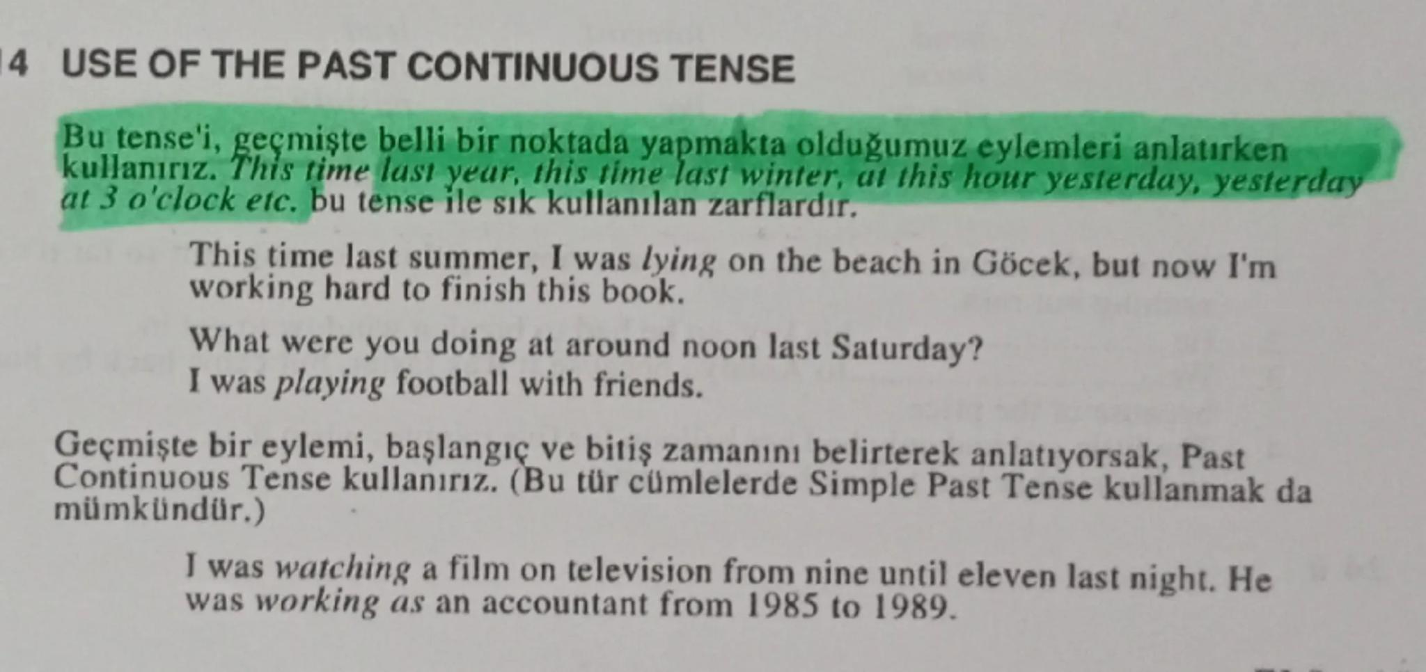 # 1-3 USE OF THE PRESENT CONTINUOUS TENSE

a)
Bu tense ile temel olarak içinde bulunduğumuz anda yapmakta olduğumuz eylemleri
anlatırız. Zam
