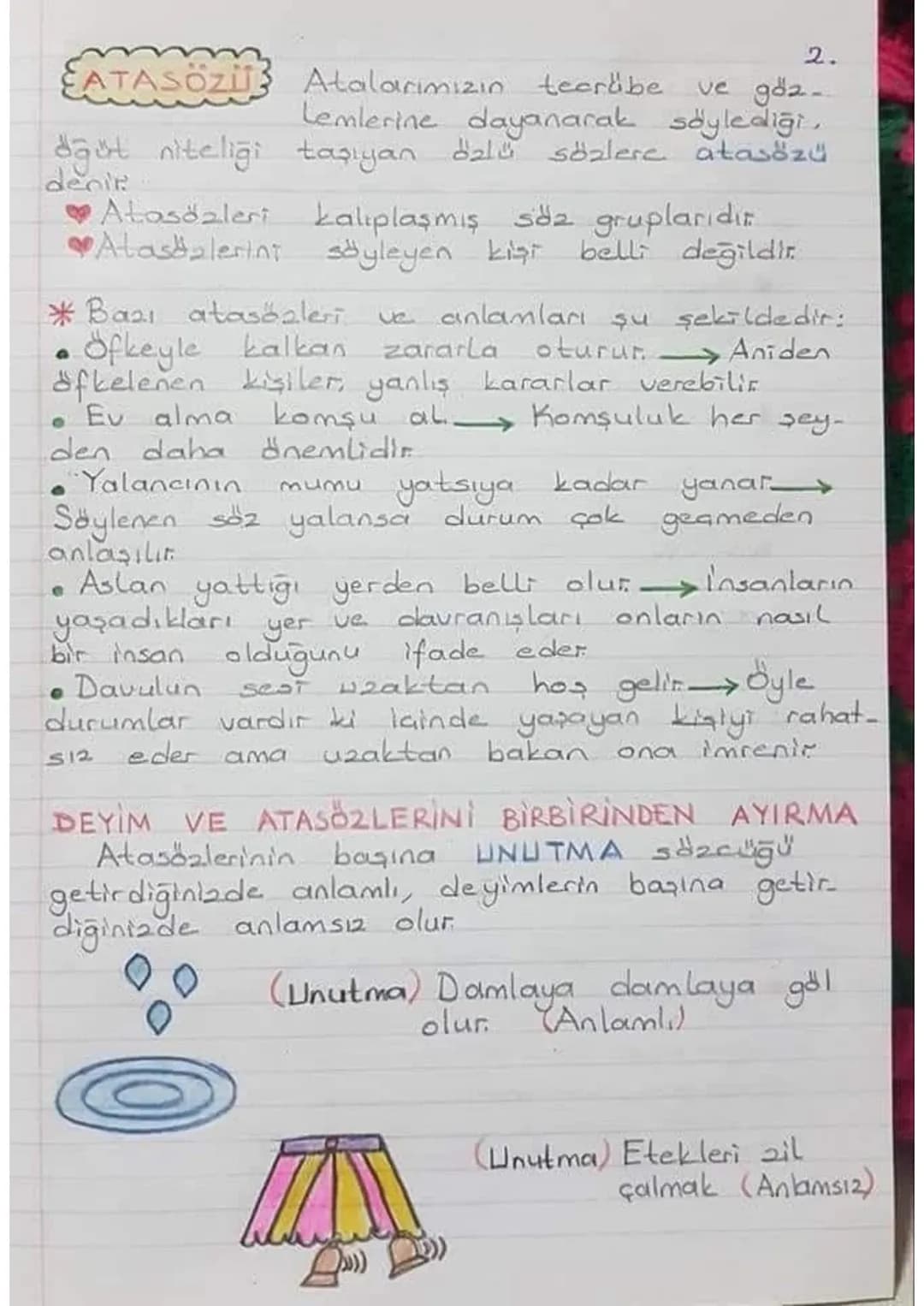 EATASÖZÜ
2.
Atalarımızın tecrübe
ve göz-
Lemlerine dayanarak söylediği.
dğüt niteliği taşıyan özlü sözlere atasözü
denir
❤Atasözleri
❤Atasba