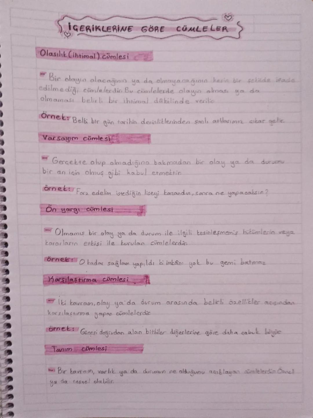 IGERIKLERINE GÖRE CÜMLELER
Olasılık (ihtimal) cümlesi
Bir olayın olacağının ya da olmayacağının kesin bir şekilde ifade
edilmediği cümlelerd