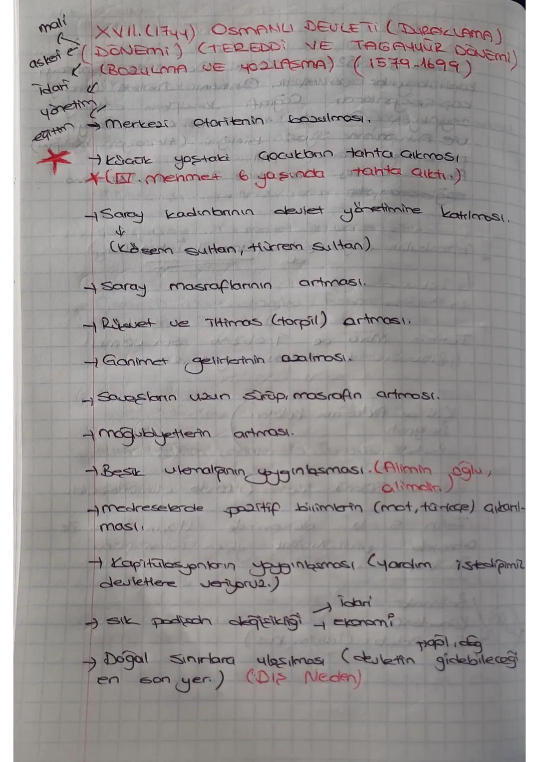 mali
asket
idari
XVII. (1744) OSMANLI DEVLETI (DURALLAMA)
(DONEMI) (TEREDDI
VE
TAGAHUUR DONEMI)
(BOZULMA JE 402LASMA) (1579-1699)
Yonetim
eğ