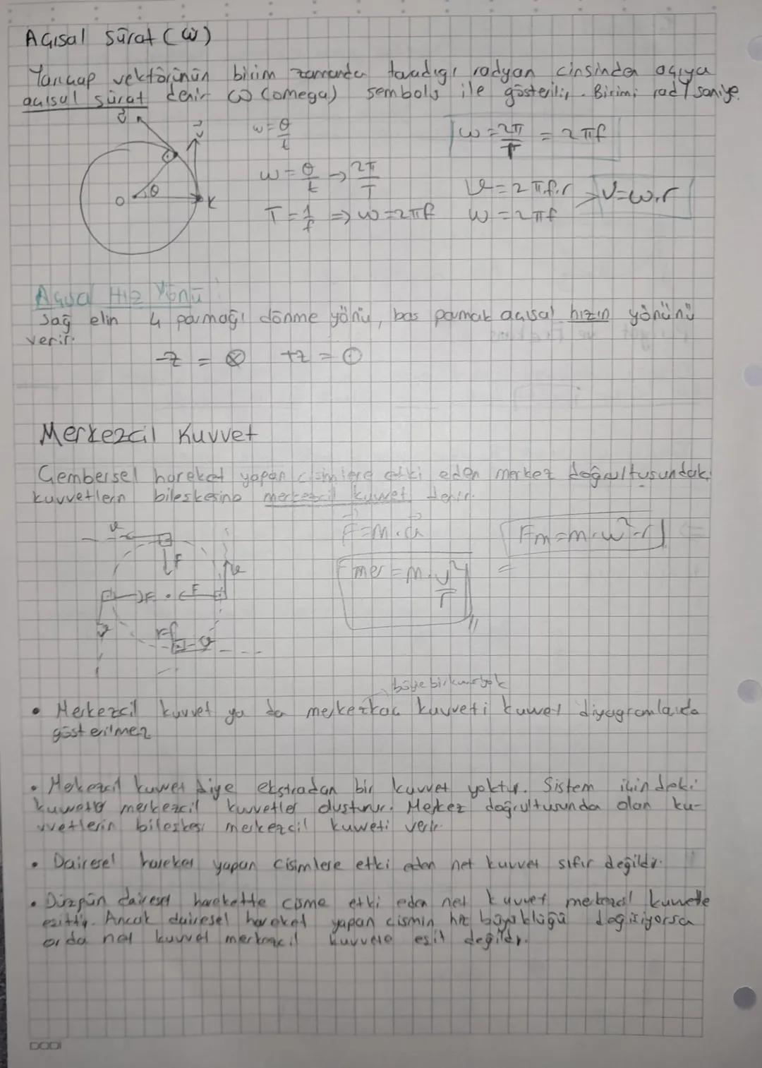 Gembersel Hareket
Bir eksen etrafında dönme have kesi yapan cisimlerin hareketine Gembersal
hareket deil.
Gembersel hareket yapan cismin hız