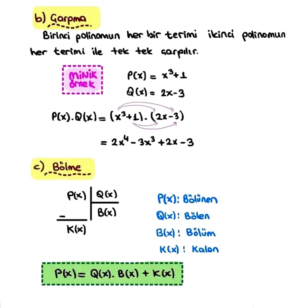 POLINOMLAR
a0, a11, an-1, an ER ve nEN olmak üzere
001011
P(x)=a^x^+an+
X1-1+
°0+x³o+-
biçiminde çok terimlilere x'e bağlı reel
katsayılı po