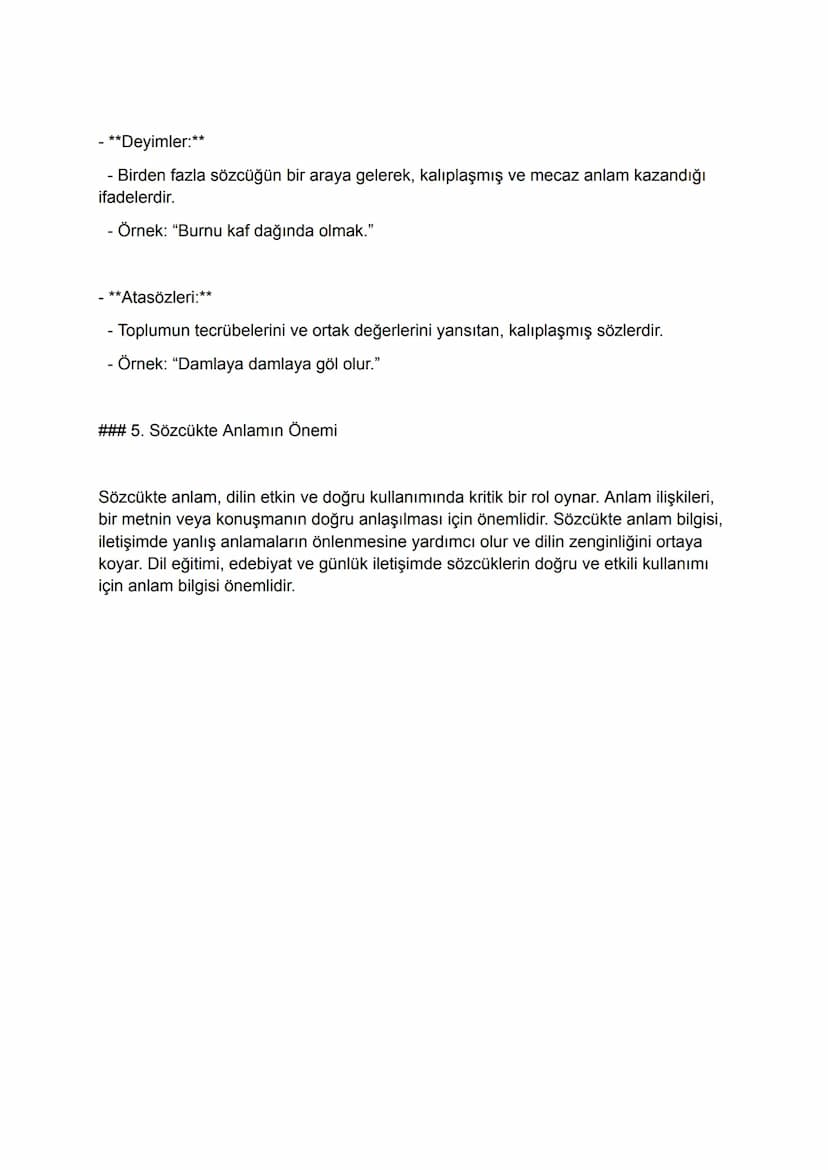 Sözcükte Anlam
Sözcükte anlam, dilin temel birimi olan sözcüklerin ifade ettikleri anlamları ve bu
anlamların kullanım bağlamlarını inceleye