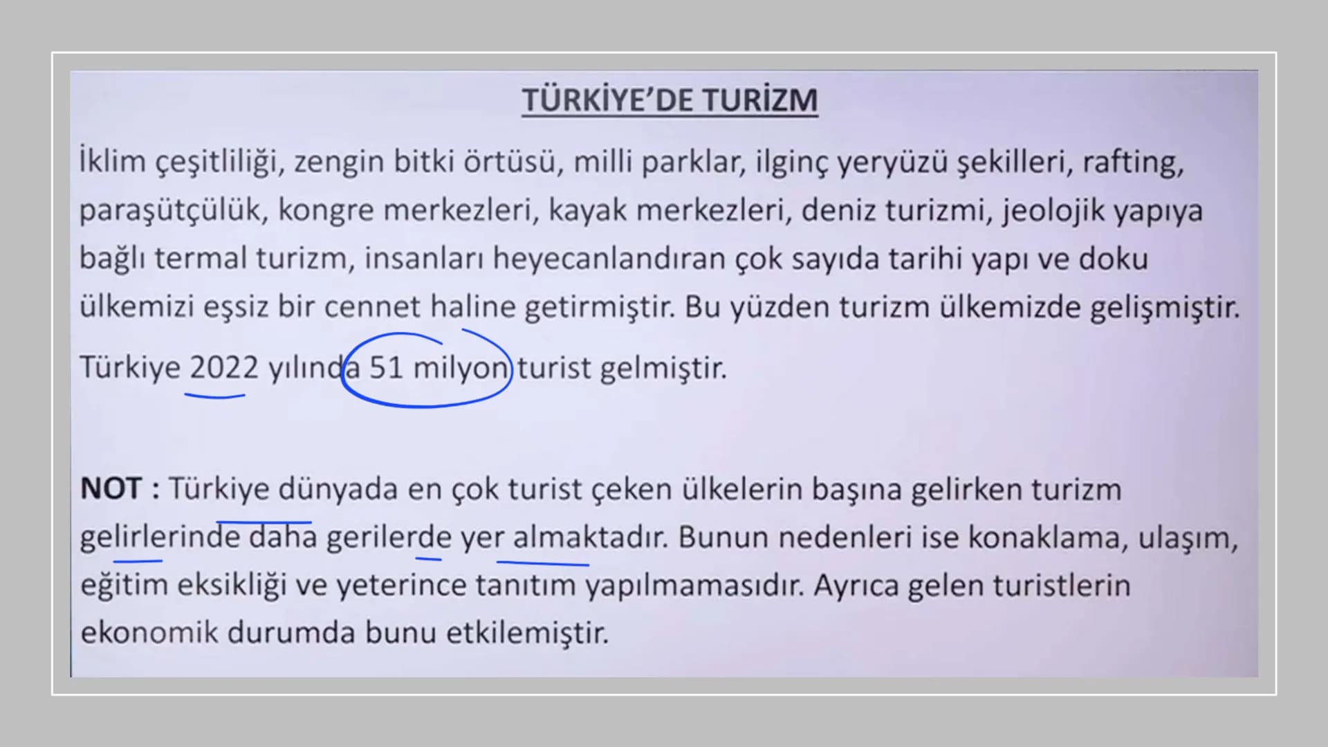 TÜRKİYE'DE TURİZM TÜRKİYE'DE TURİZM
İklim çeşitliliği, zengin bitki örtüsü, milli parklar, ilginç yeryüzü şekilleri, rafting,
paraşütçülük, 