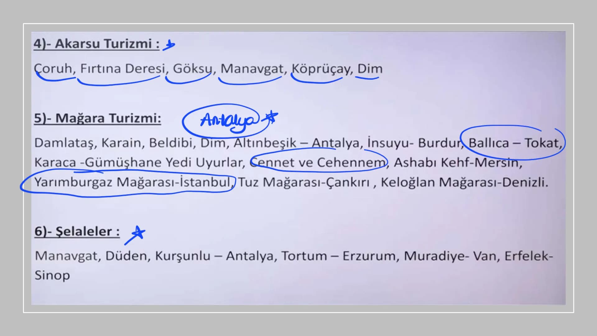 TÜRKİYE'DE TURİZM TÜRKİYE'DE TURİZM
İklim çeşitliliği, zengin bitki örtüsü, milli parklar, ilginç yeryüzü şekilleri, rafting,
paraşütçülük, 