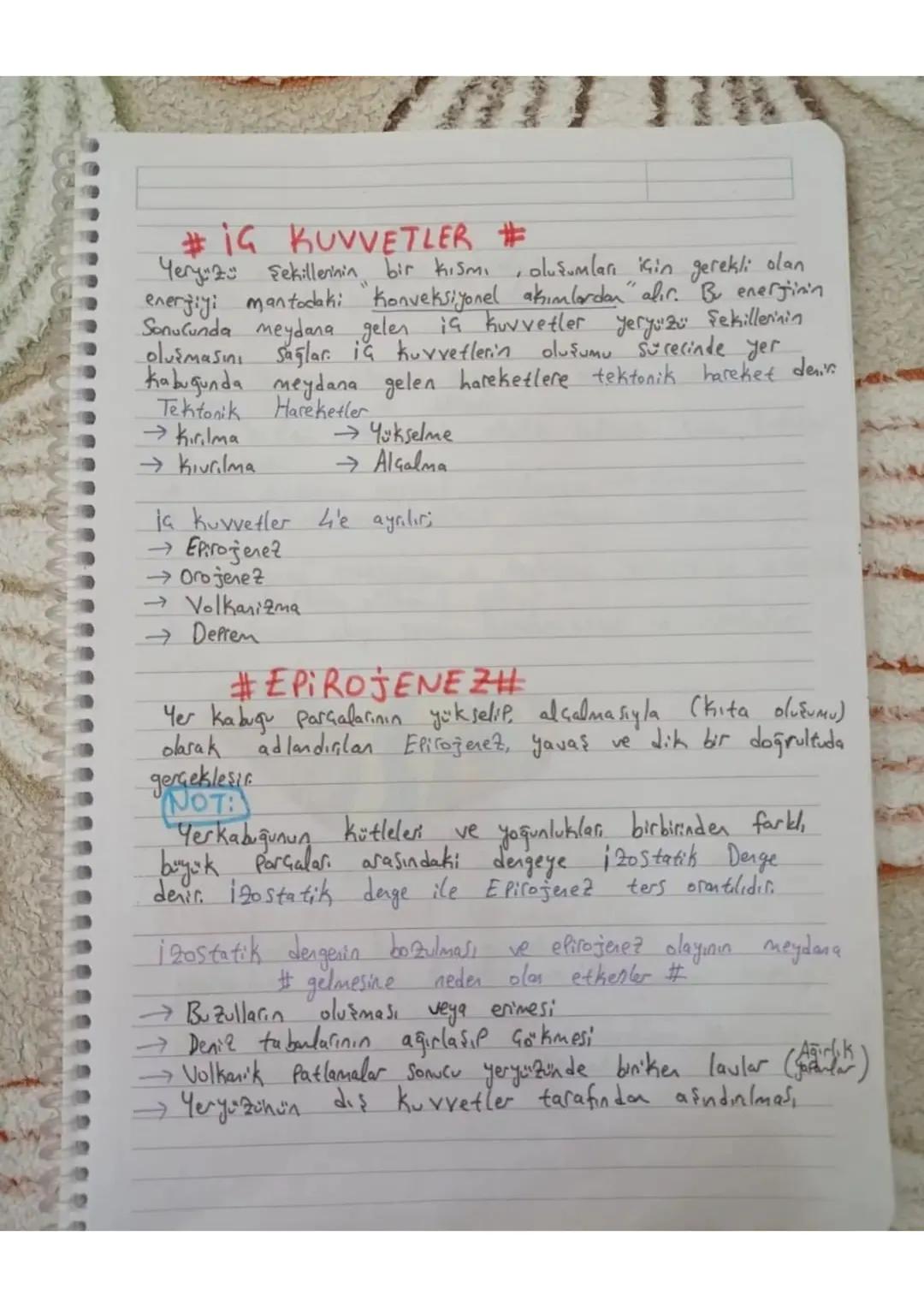 #iG KUVVETLER #
Yery-z şekillerinin bir kısmı, oluşumları için gerekli olan
enerjiyi mantodaki konveksiyonel akımlardan " alır. Bu energinin