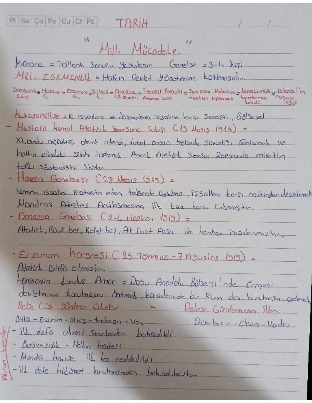 Tarih Milli Mücadele