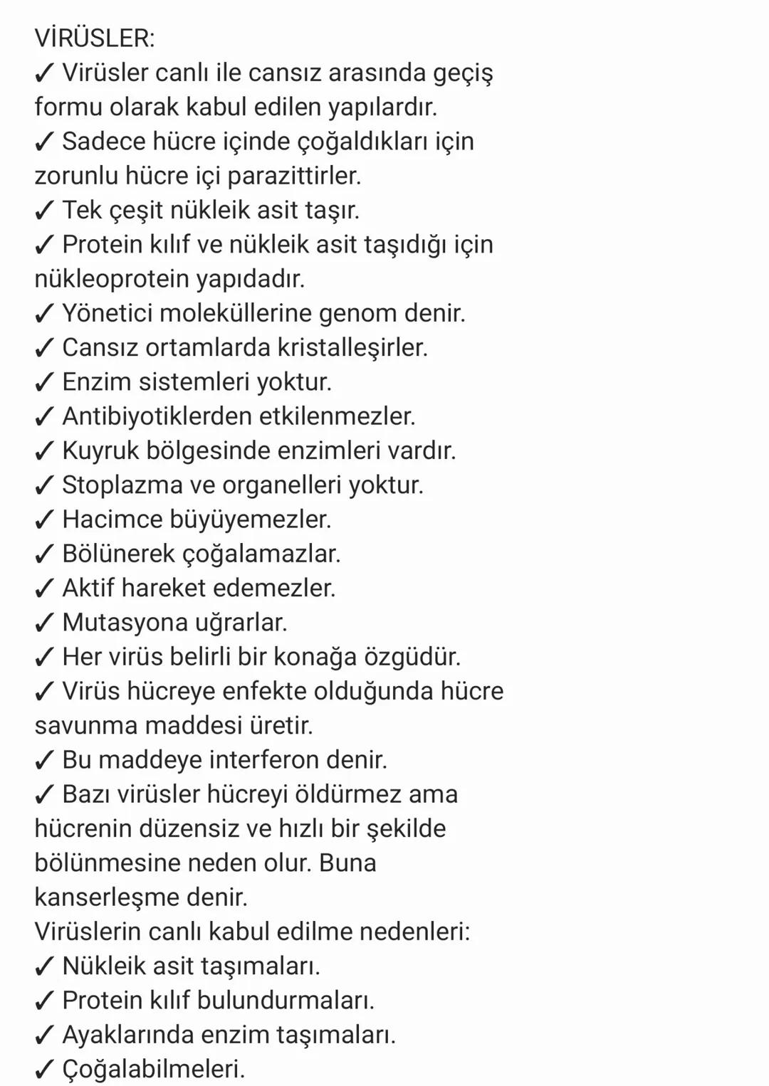 VİRÜSLER:

✓ Virüsler canlı ile cansız arasında geçiş
formu olarak kabul edilen yapılardır.

✓ Sadece hücre içinde çoğaldıkları için
zorunlu