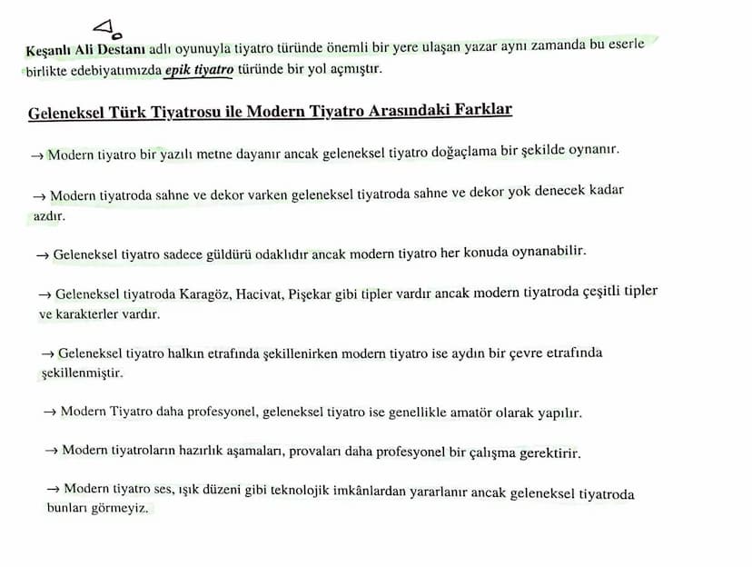 TİYATRO
Göstermeye bağlı bir metin türü olan tiyatro, sahnede canlandırılmak için yazılan eserler olarak
değerlendirilebilir.
Amaç insanı in