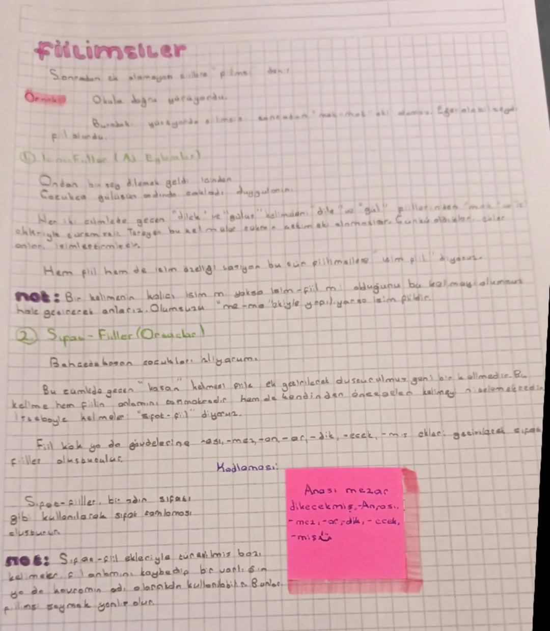 Fiilimsiler
Sonradan da alamayan silare piline denir
Örn:
Okula doğru yürüyordu.
pil alındı.Burada yürüyordu eylemi, zamandan "maks-fiil" al