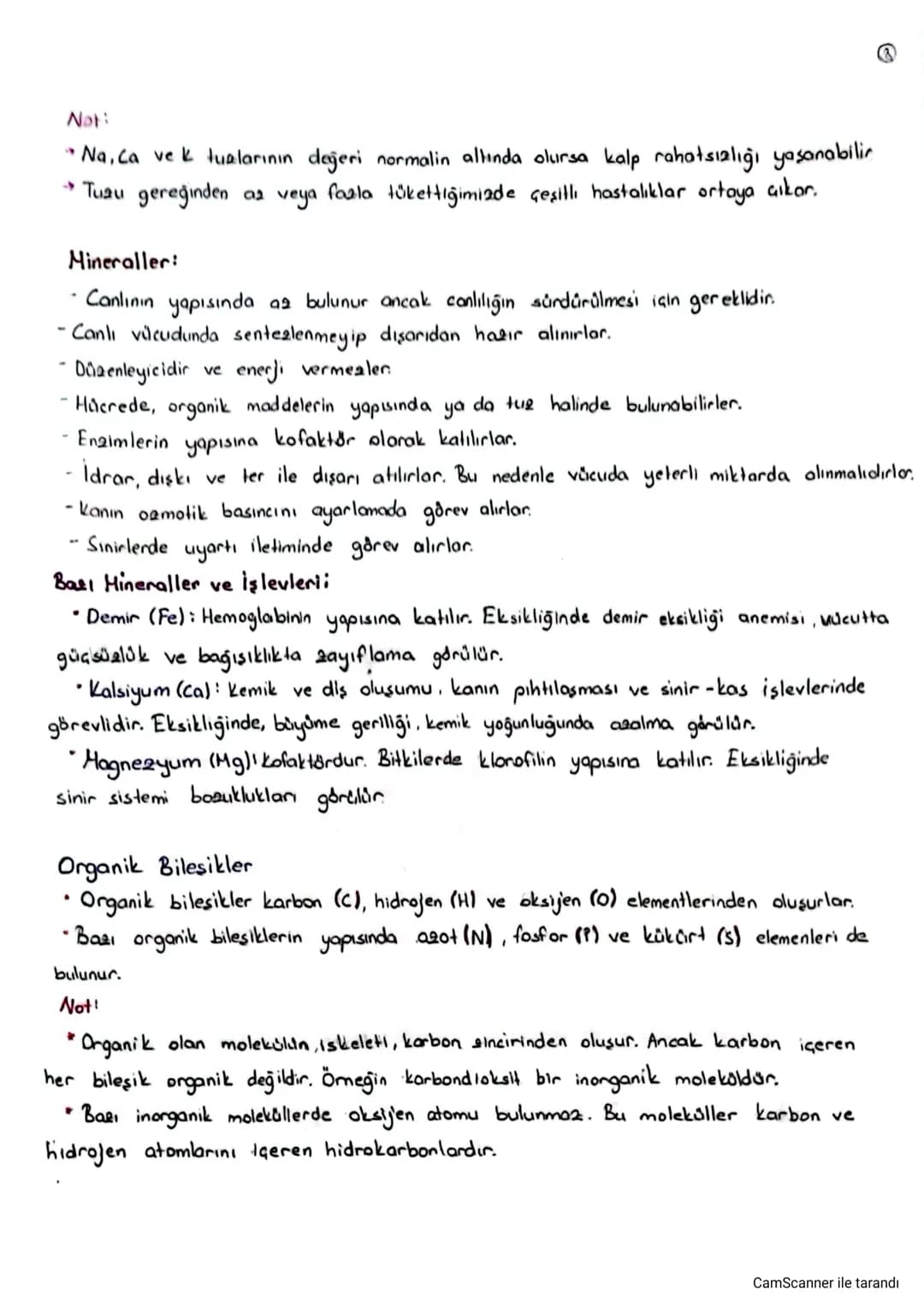 2 Bölüm Canlıların Yapısında Zulunan Temel Bileşikler
- Elementler belirli bir organizasyon ve düzen içinde birleşip canlıları oluşturur.
Ca