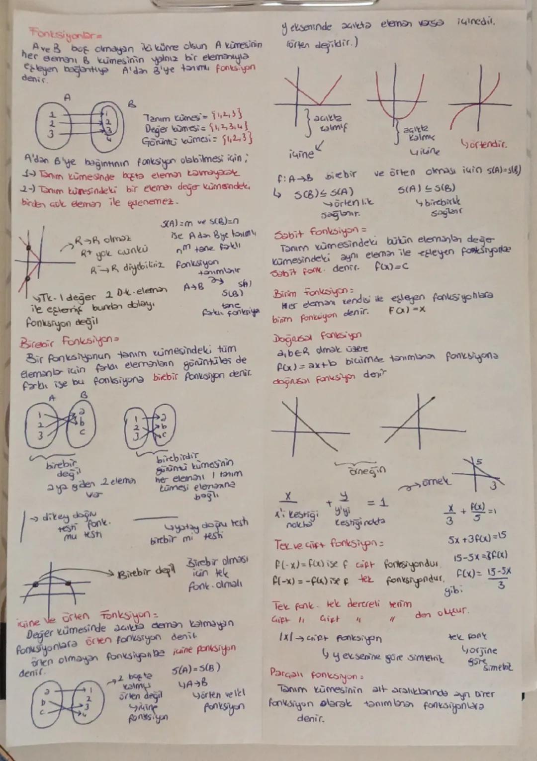 Fonksiyonlar
Ave B box olmayan iki küme olsun A kümesinin
her elemani & kumesinin yalnız bir elemanlyla
exleyen bağlantıya A'dan 3'ye tanime