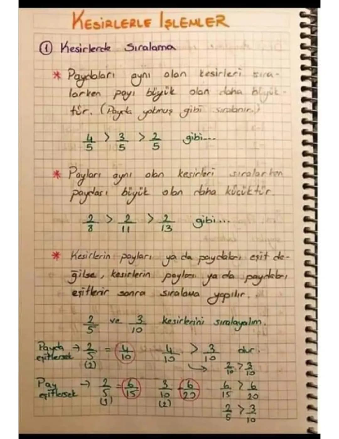 kesirlerde islemler