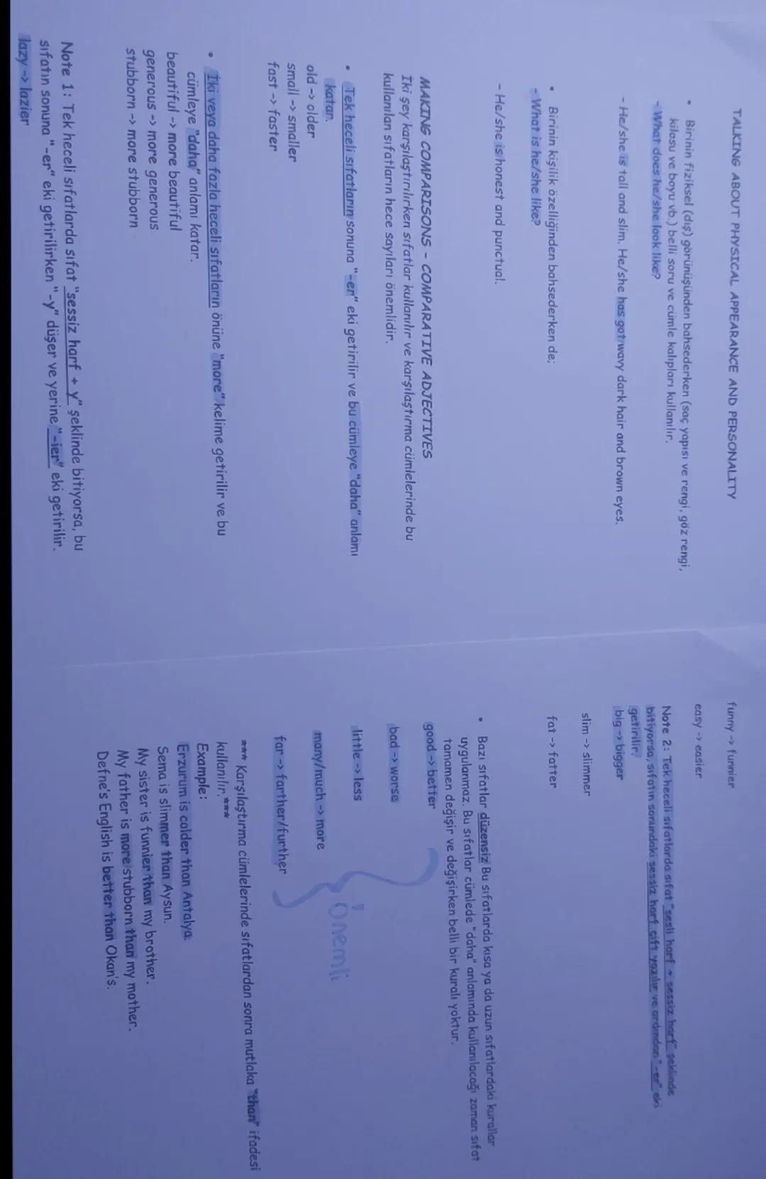 TALKING ABOUT PHYSICAL APPEARANCE AND PERSONALITY

Birinin fiziksel (dış) görünüşünden bahsederken (saç yapısı ve rengi, göz rengi,
kilesu v