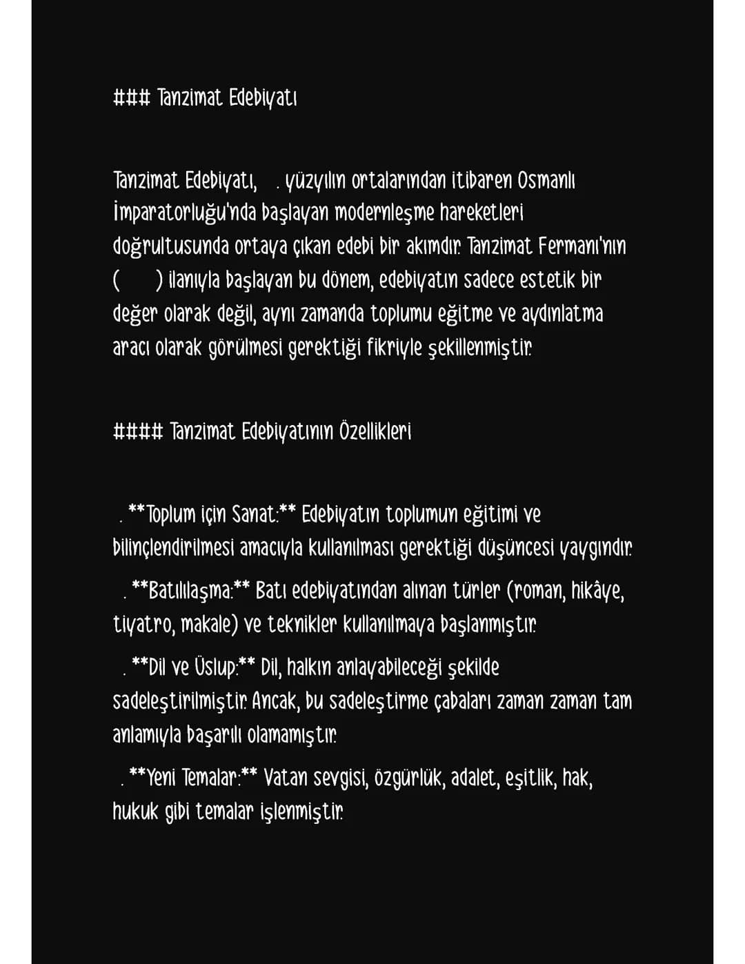 Tanzimat Edebiyatı - 1. ve 2. Dönem Özellikleri, Sanatçılar ve Eserler