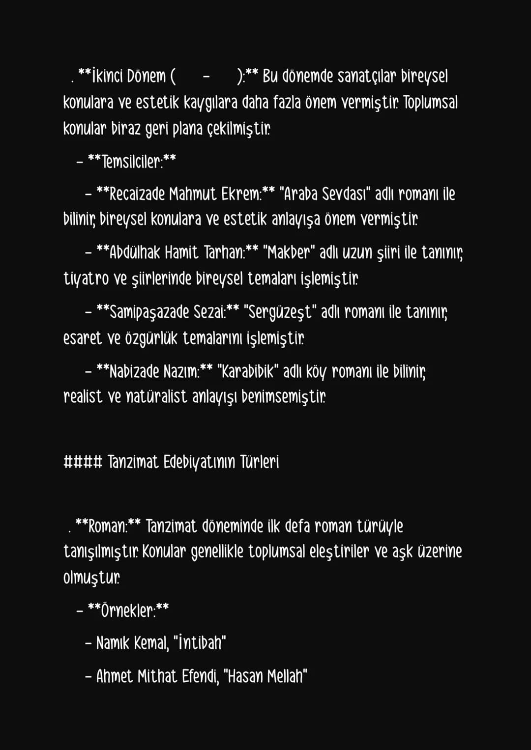 ### Tanzimat Edebiyatı
Tanzimat Edebiyatı, . yüzyılın ortalarından itibaren Osmanlı
İmparatorluğu'nda başlayan modernleşme hareketleri
doğru