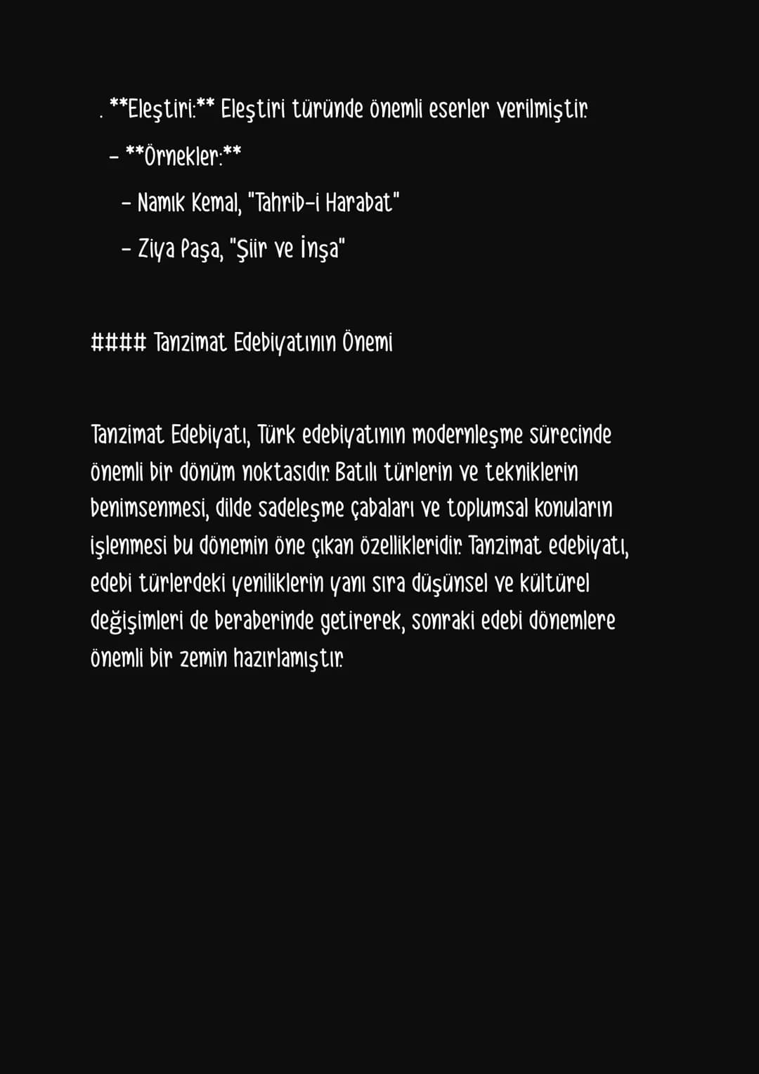 ### Tanzimat Edebiyatı
Tanzimat Edebiyatı, . yüzyılın ortalarından itibaren Osmanlı
İmparatorluğu'nda başlayan modernleşme hareketleri
doğru