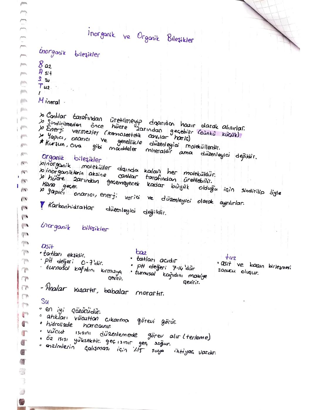 organik ve inorganik bileşenler 