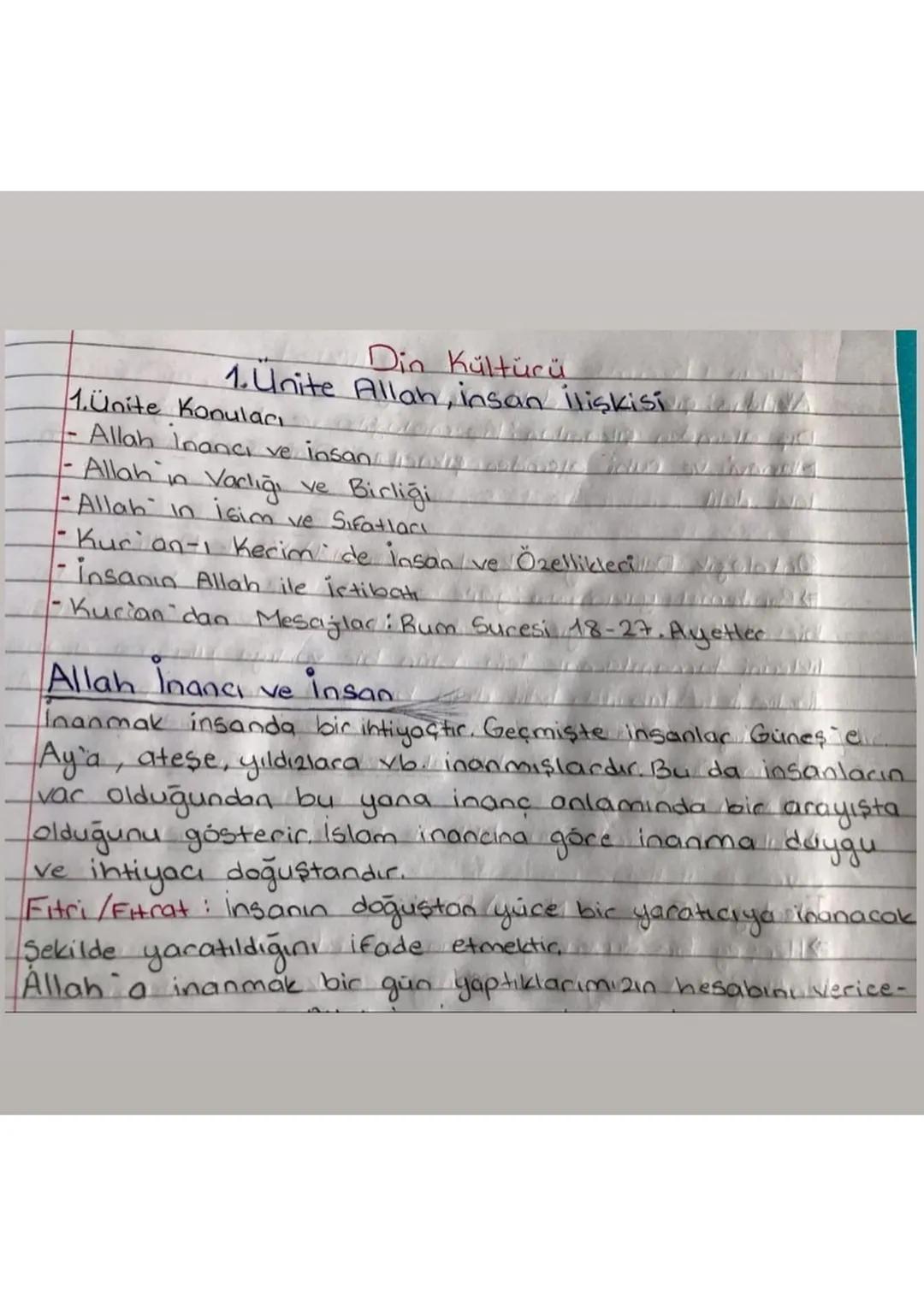 Din Kültürü
1. Unite Allah, insan ilişkisi NA
1.Ünite Konulaci
-
-
Allah inancı ve insan
Allah in Varliği ve Birliği
-Allab in isim ve Sıfat