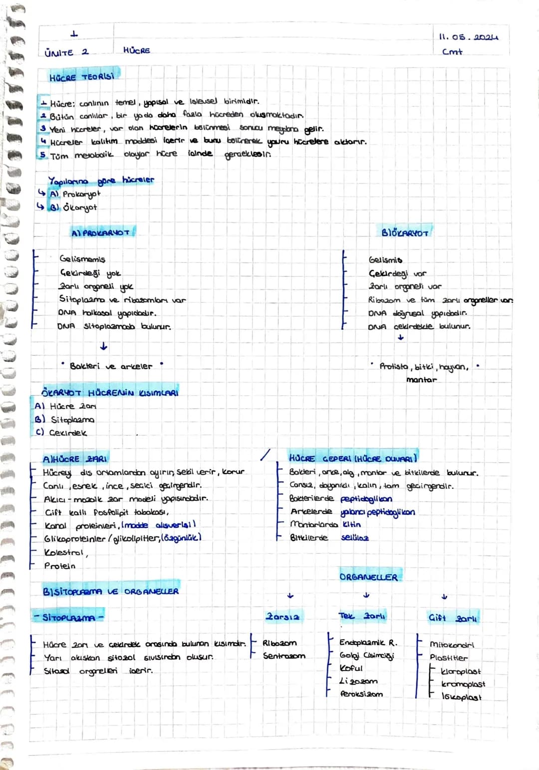 100002
+
ÜNİTE 2
HÜCRE
11.05.2024
Cmt
HÜCRE TEORISI
Hücre canlının temel, yopisal ve isleusel birimidir.
2 Bütün canlılar, bir ya da daha fa