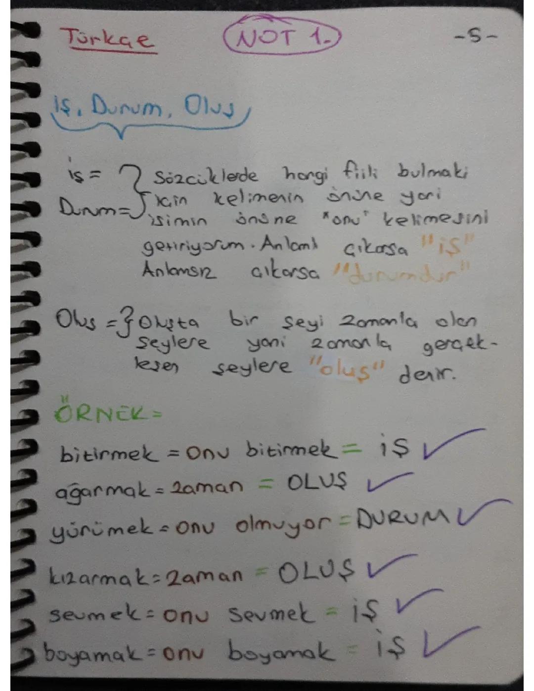 7. Sınıf Türkçe: İş, Oluş ve Durum Fiilleri Konu Anlatımı
