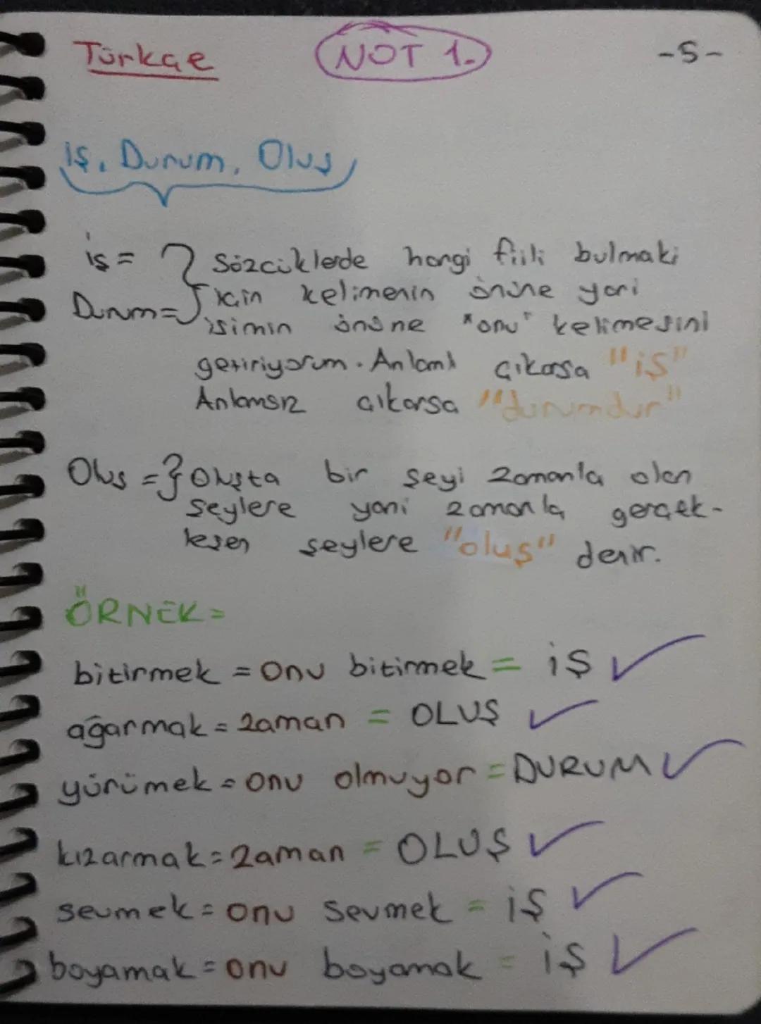 Turkae
NOT 1-
-5-
is, Durum, Olus,
Is = 2 Sözcüklerde hongi fiili bulmaki
Dunn-Jain
simin
kelimenin nine yori
ånd ne
"onu" kelimesini
getiri