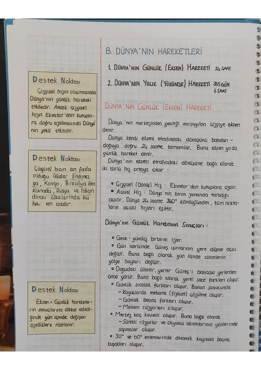 2. BÖLÜM DÜNYA'NIN ŞEKLİ VE
HAREKETLERİ
A. DÜNYA'NIN ŞEKLİ
Dünya, kutuplardan basık, Ekvator'dan şişkin özel
şekline peoit denir.
Dünya'nın 