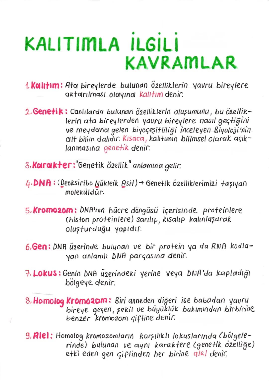 KALITIMLA İLGİLİ
KAVRAMLAR
1. Kalıtım: Ata bireylerde bulunan özelliklerin yavru bireylere
aktarılması olayına kalıtım denir.
2. Genetik: Ca