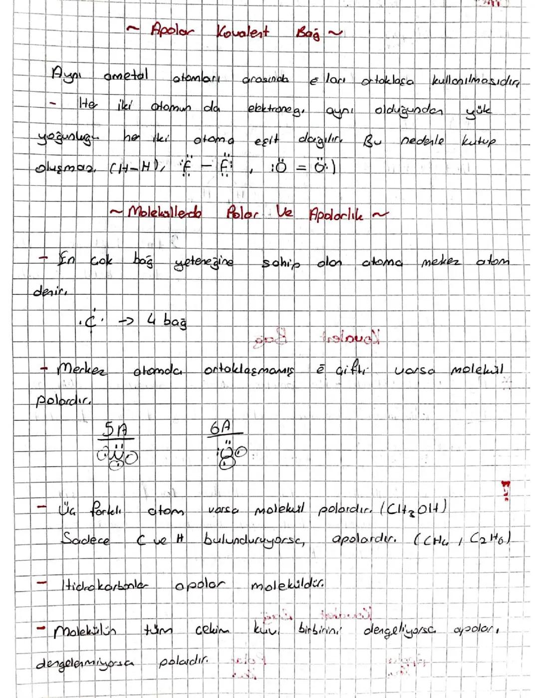 Kovalent bağ (polar apolar bağ)