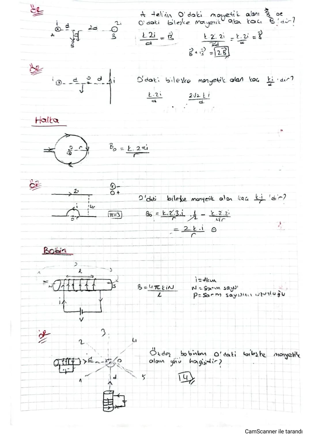 MANYETIZ MA
1)Akın gecer telin etrafinda dular maryetik alar.
Manyetik ala
B = k·zi
と
व
telinin
d
о
O'daki
d
k2B
k21
21
ad
birimi = Tesla
O'