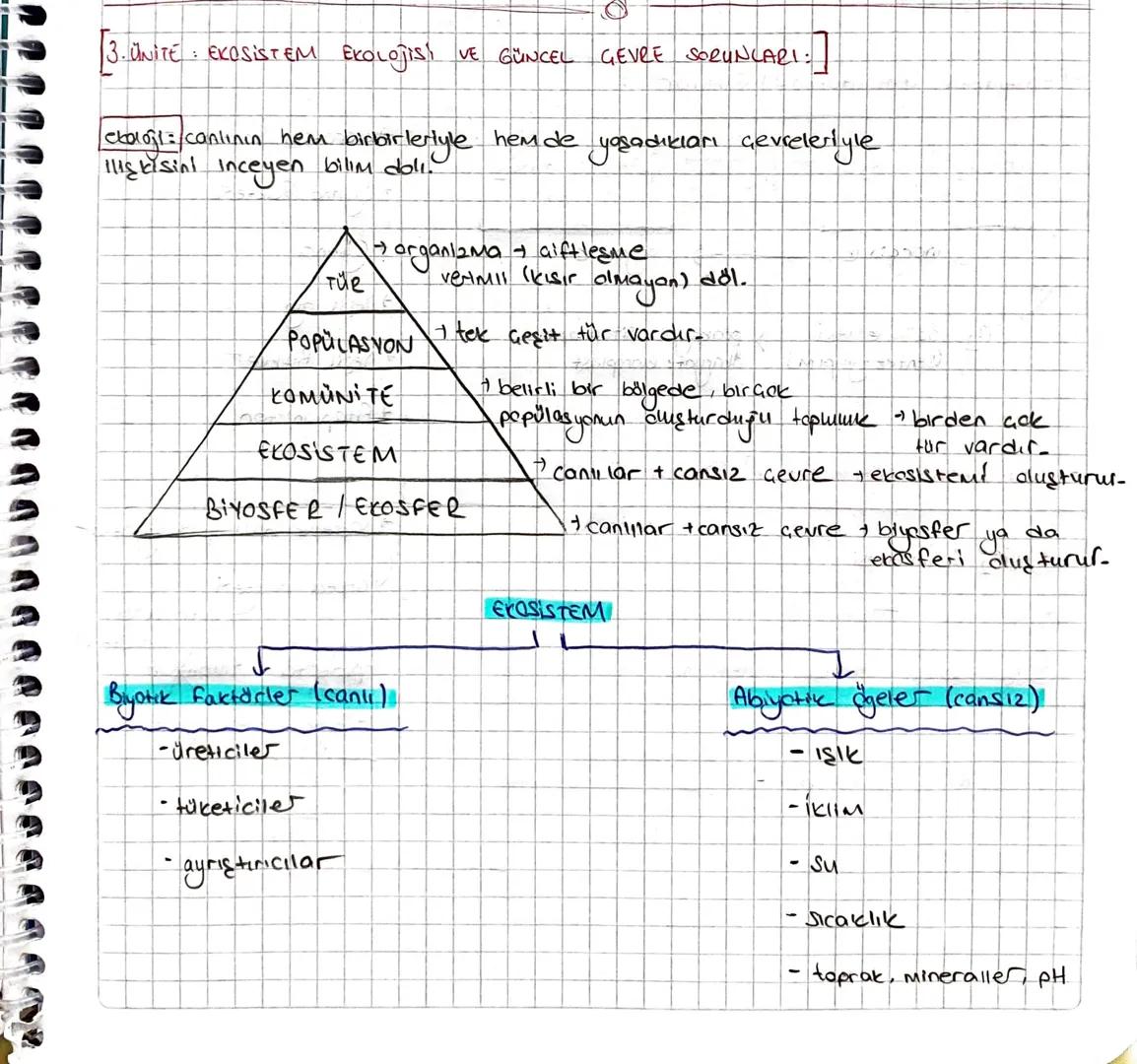 Q
3. UNITE
: EKOSISTEM EKOLOjish VE GÜNCEL GEVRE SORUNLARI:
ekoloji: canlının hem birbirleriyle hem de
ilişkisini inceyen bilim doll.
yaşadı