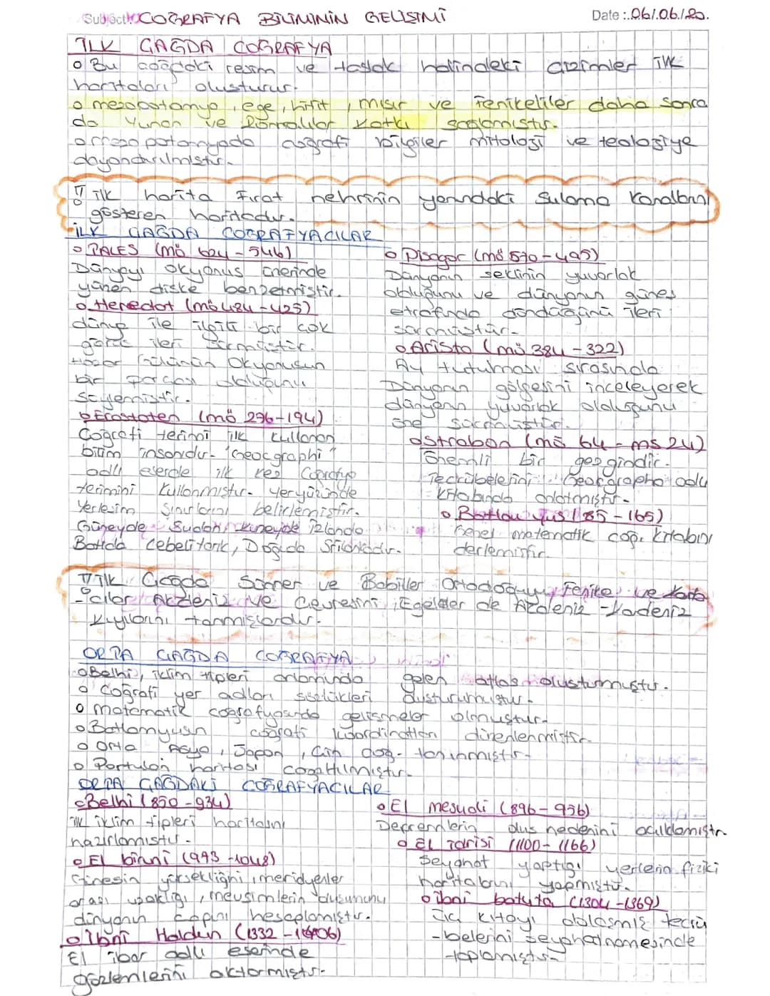 9. Sınıf Coğrafya Biliminin Tarihi Gelişimi Özet PDF: Eski ve Yeni Çağda Coğrafya