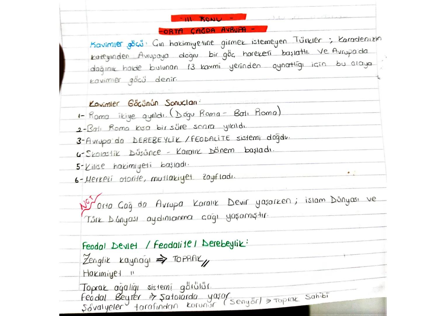 -III. BONU

-ORTA ÇAĞDA AVRUPA -

Kavimier göçü: Gın hakimiyetine girmek istemeyen Türkler; Karadenizin
Kuzeyinden Avrupaya doğru bir göç, h