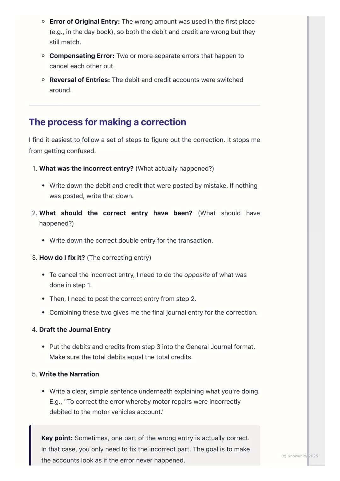 # Using the Journal to Correct
Errors

Why we use the journal for corrections

When an error is found in the ledger accounts after they've b