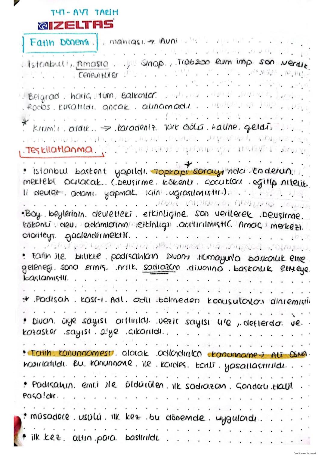 ТУТ-АУТ ТALIH
GIZELTAS
Fatih Dönemi.
Wistanbul, Amasra
mantasi. 7. Auni
Cenevizuler
Sinop, Trabzon Rum imp. son verdik.
Belgrad. haria 14m. 