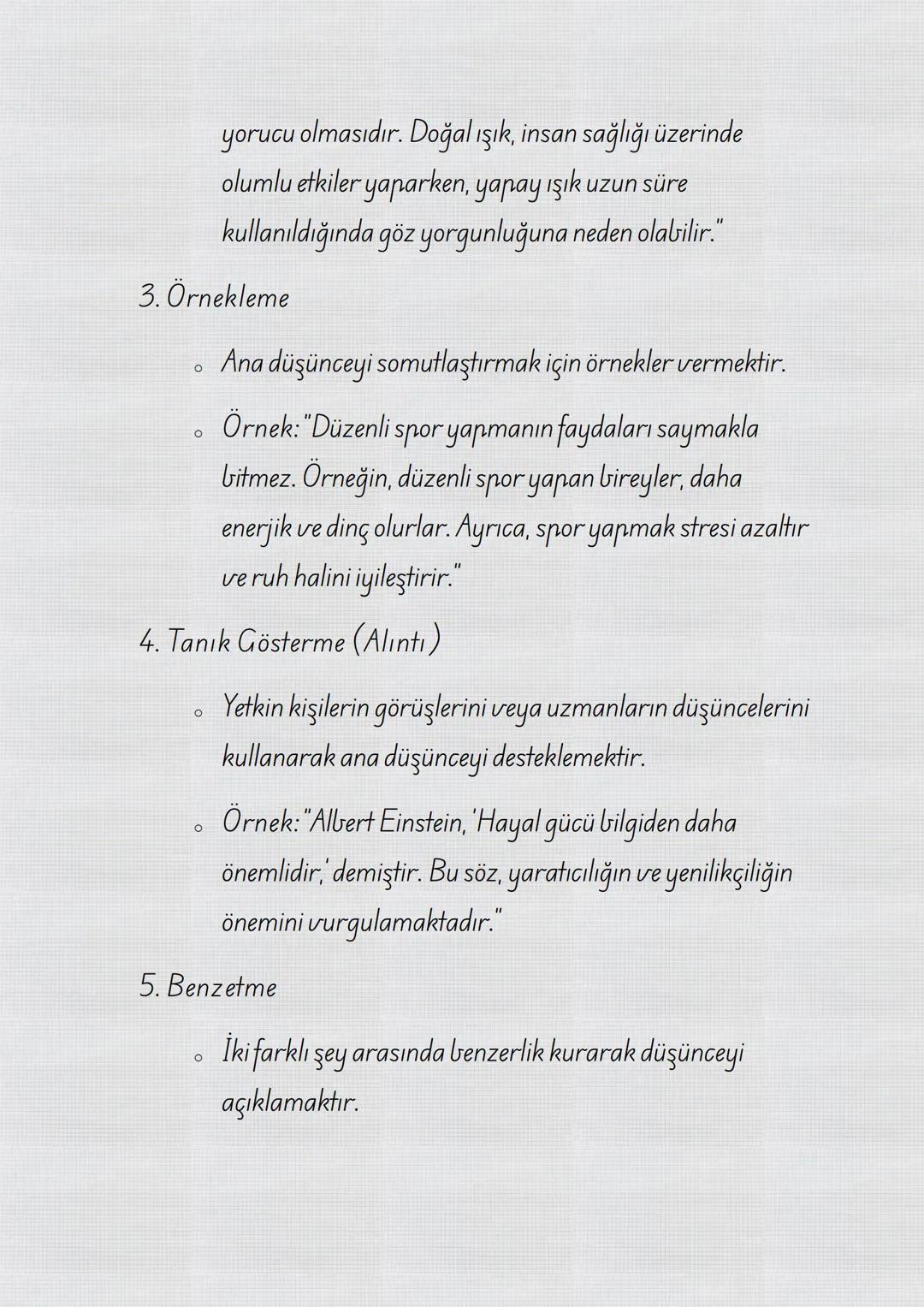 PARAGRAFTA DÜŞÜNCEYİ GELİŞTİRME YOLLARI NOTLARI
DÜŞÜNCEYİ GELİŞTİRME YOLLARI NEDİR?
Düşünceyi geliştirme yolları, bir paragrafta ana düşünce