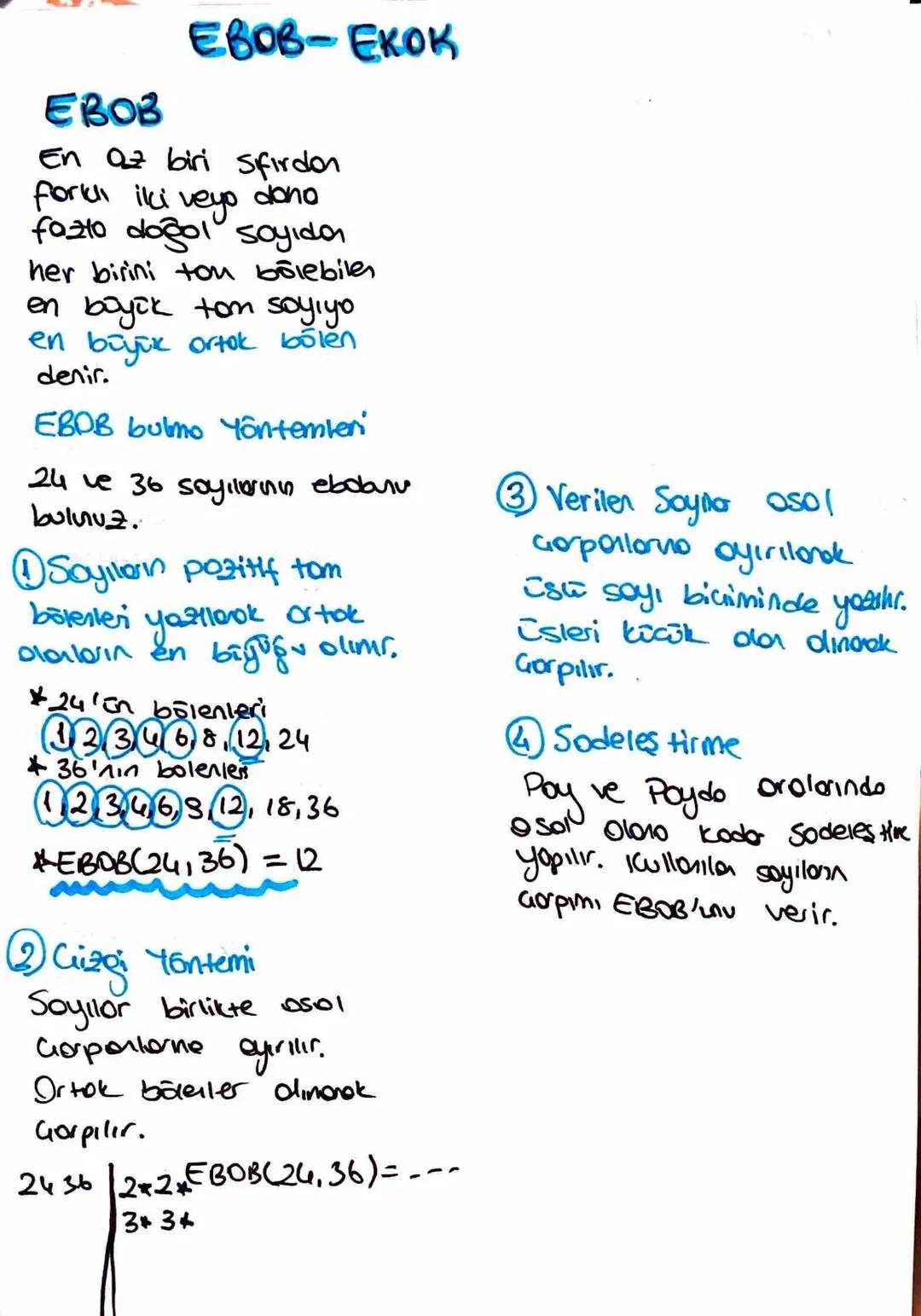 EBOB ve EKOK Nedir? Kolay Anlatım