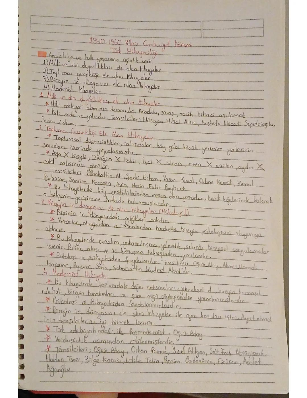 11. Sınıf Edebiyat: Cumhuriyet Dönemi 1940-1960 Türk Hikayeleri