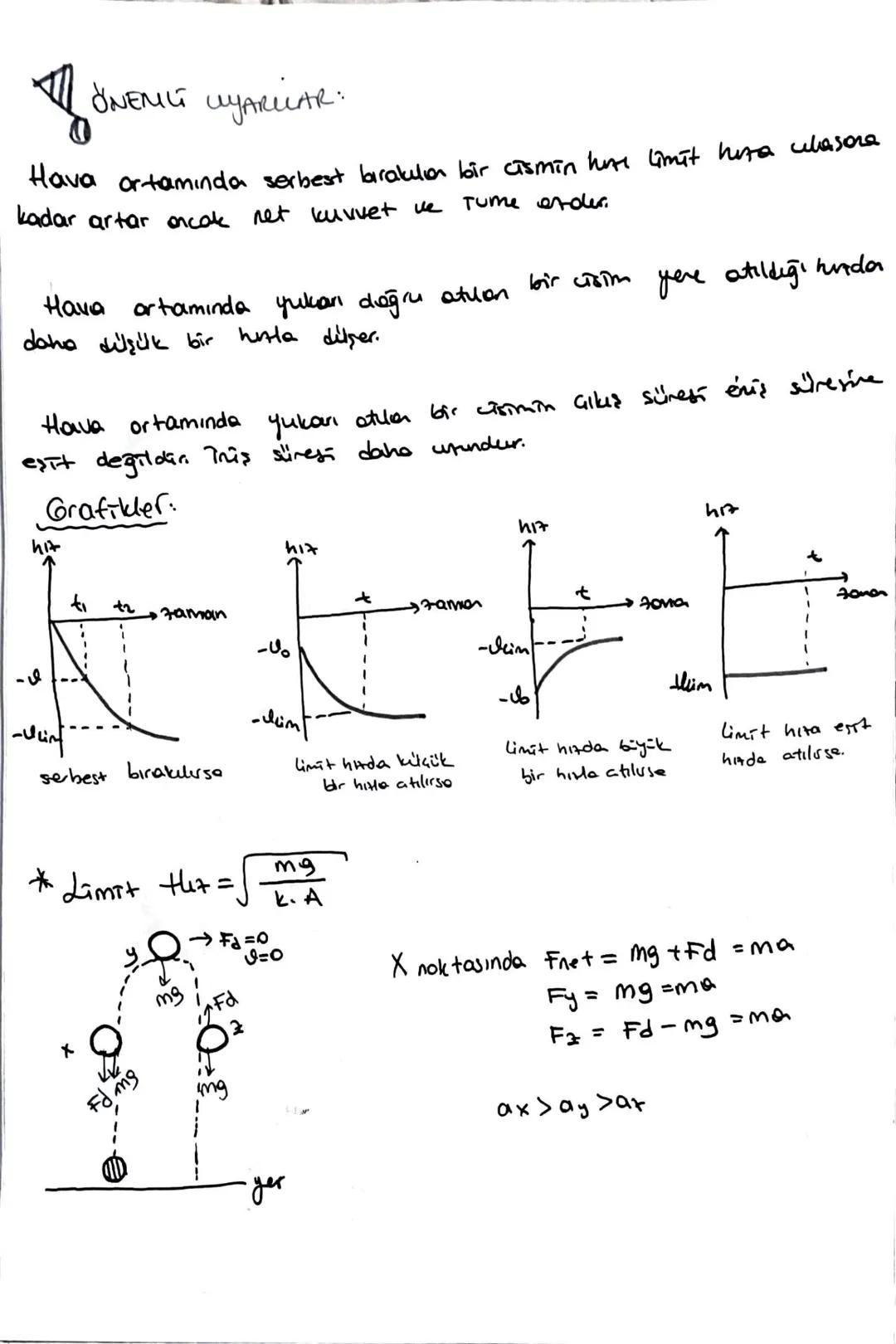 Serbest Dilsme:
* Havasız ortamda, aynı yerder aynı yükseklikte binokular cisimler
küttelen ne olursa olsun ayn Tume the hoeket edeler ve fe