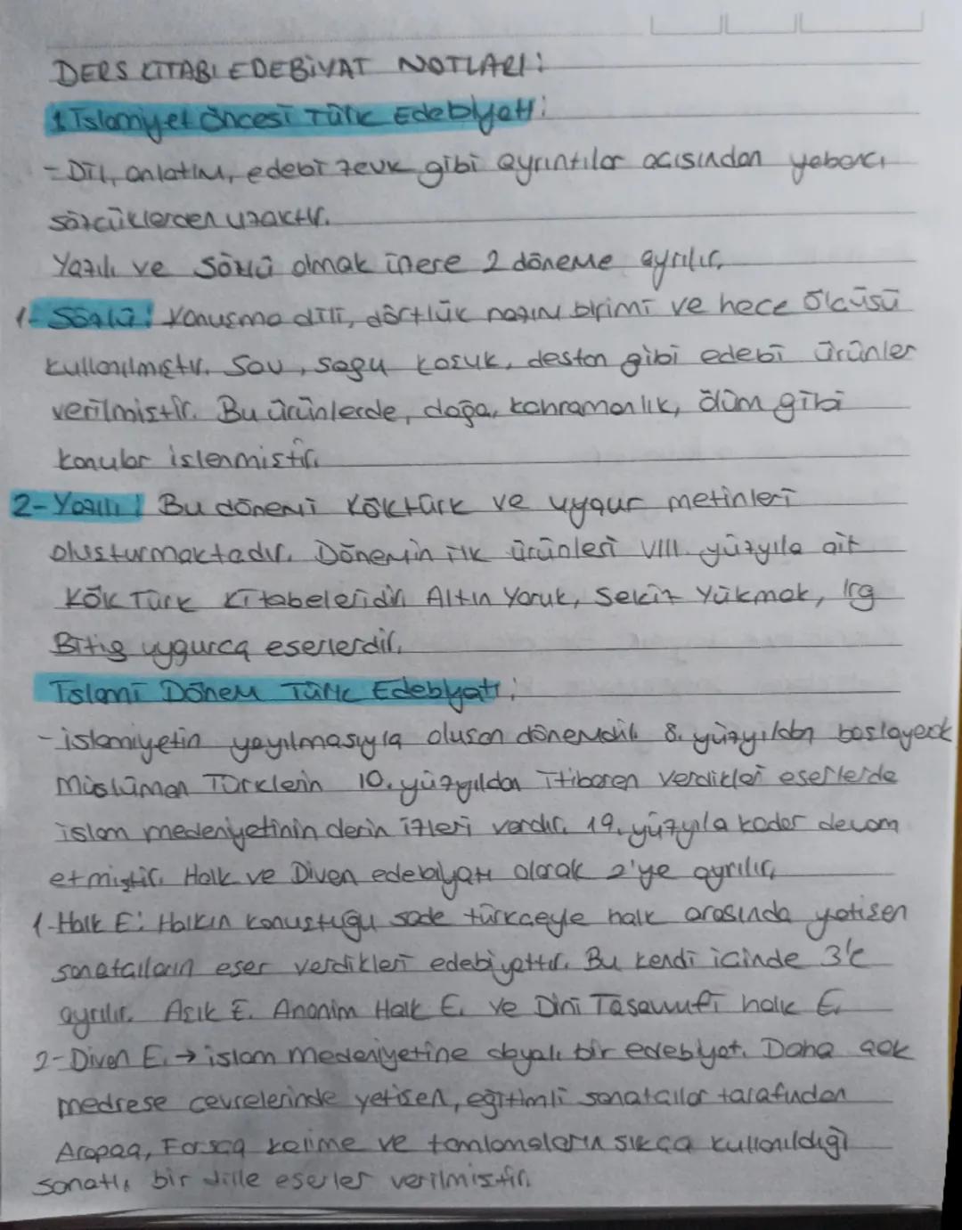 DERS CITABLE DEBIYAT NOTLARI:
1 Islamiyet oncesi Türk Edeblyett:
- Dil, anlatım, edebi zevk gibi Qyrıntılar acısından.
Sacklerden uzaktif.
y