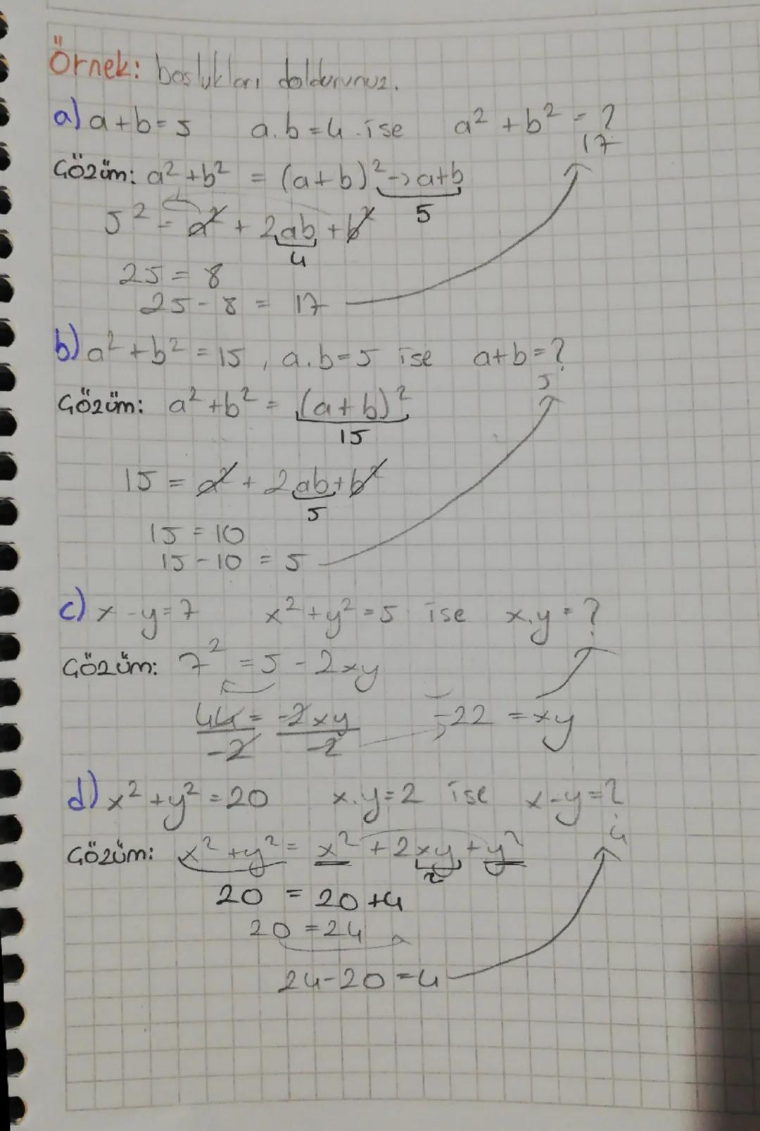 5x+3y+6

CEBİRSEL İFADELER

degiskenler: x, y bilinmeyenler your he

Terimler: 5x, sy, 6 ekşi veya artıdan önce yada sonraki

Terim sayısı: 