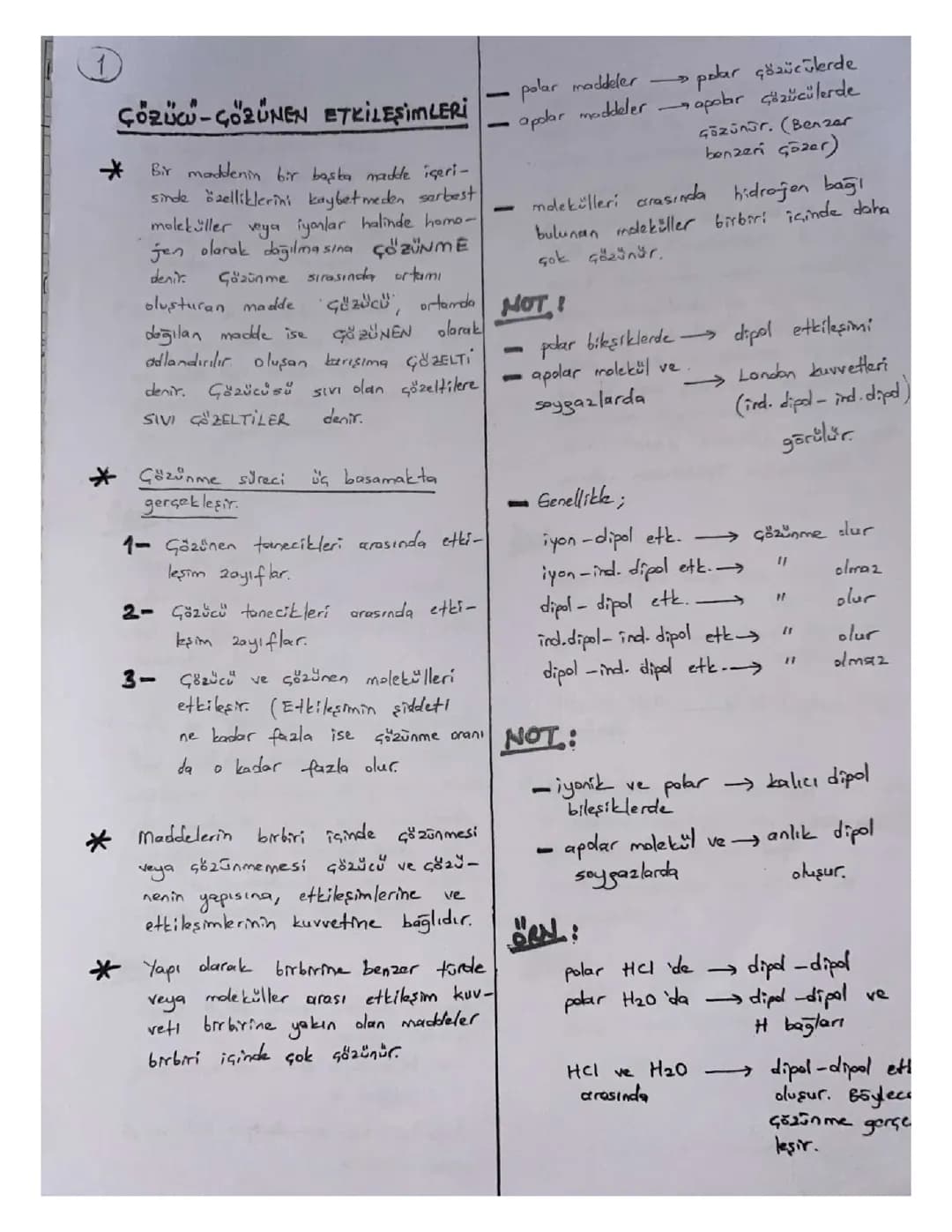 Sıvı Çözeltiler Ve Çözünürlük 11. Sınıf