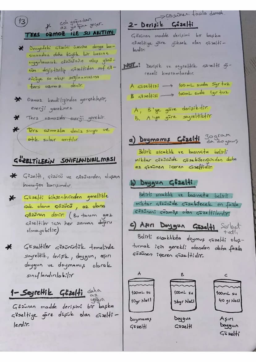 *
ÇÖRÜW-GÖRÜNEN ETKİLESİMLERİ
Bir maddenin bir başka madde içeri-
sinde özelliklerini kaybetmeden serbest
moleküller veya iyonlar halinde ho