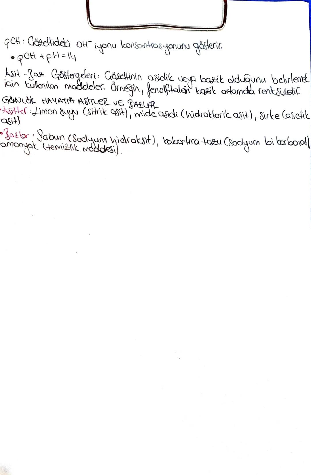 Kimya
ASITLER VE BAZLAR
ASITLER
Tenim: Asitler, suda çözündüklerinde H+ (hidroger) iyonu veren maddeler-
Özellikler:
• Etsi tatlıdır. (órn. 