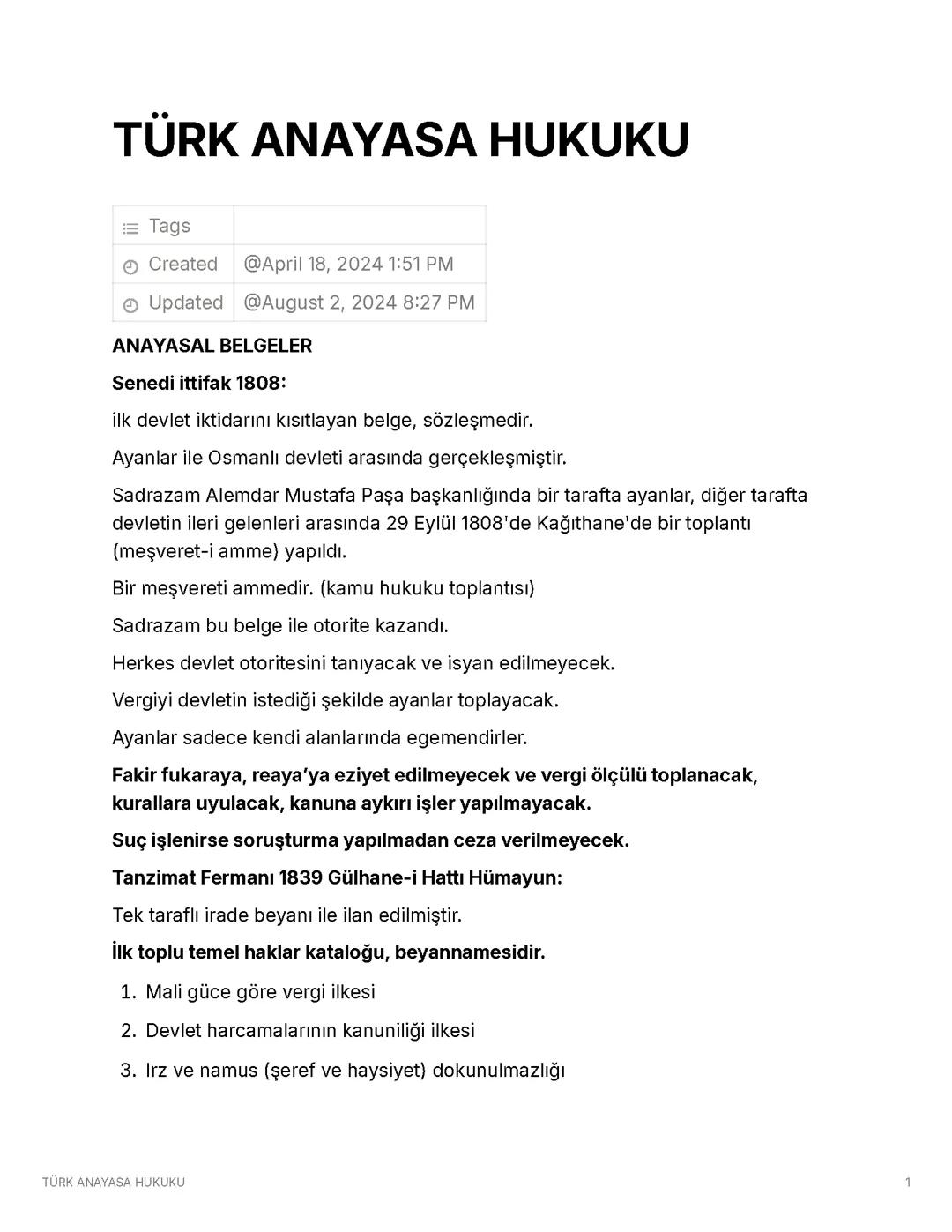 Türk Anayasa Hukuku Hakkında Temel Bilgiler