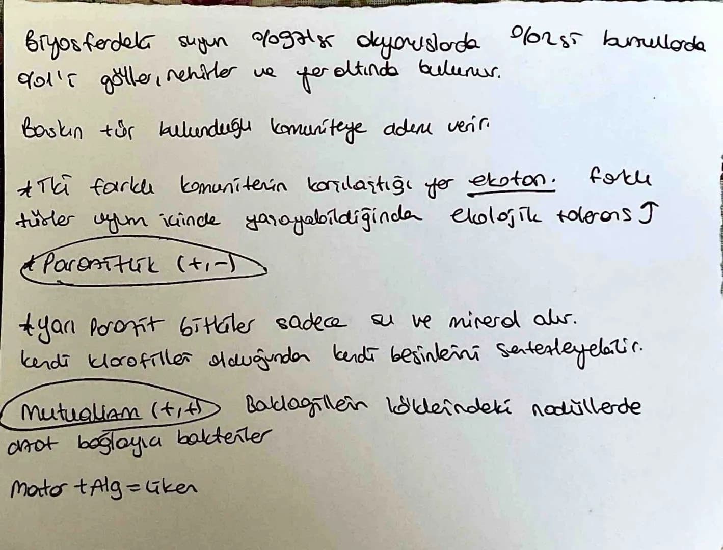 Komunite suindela bir türün yaşayabildiği
Cheyebildiği alan: habitat
Ekolojik niş türe özgüdür. Ŀ
ve
Metamorfoz geçiren tüklerin lorua we or